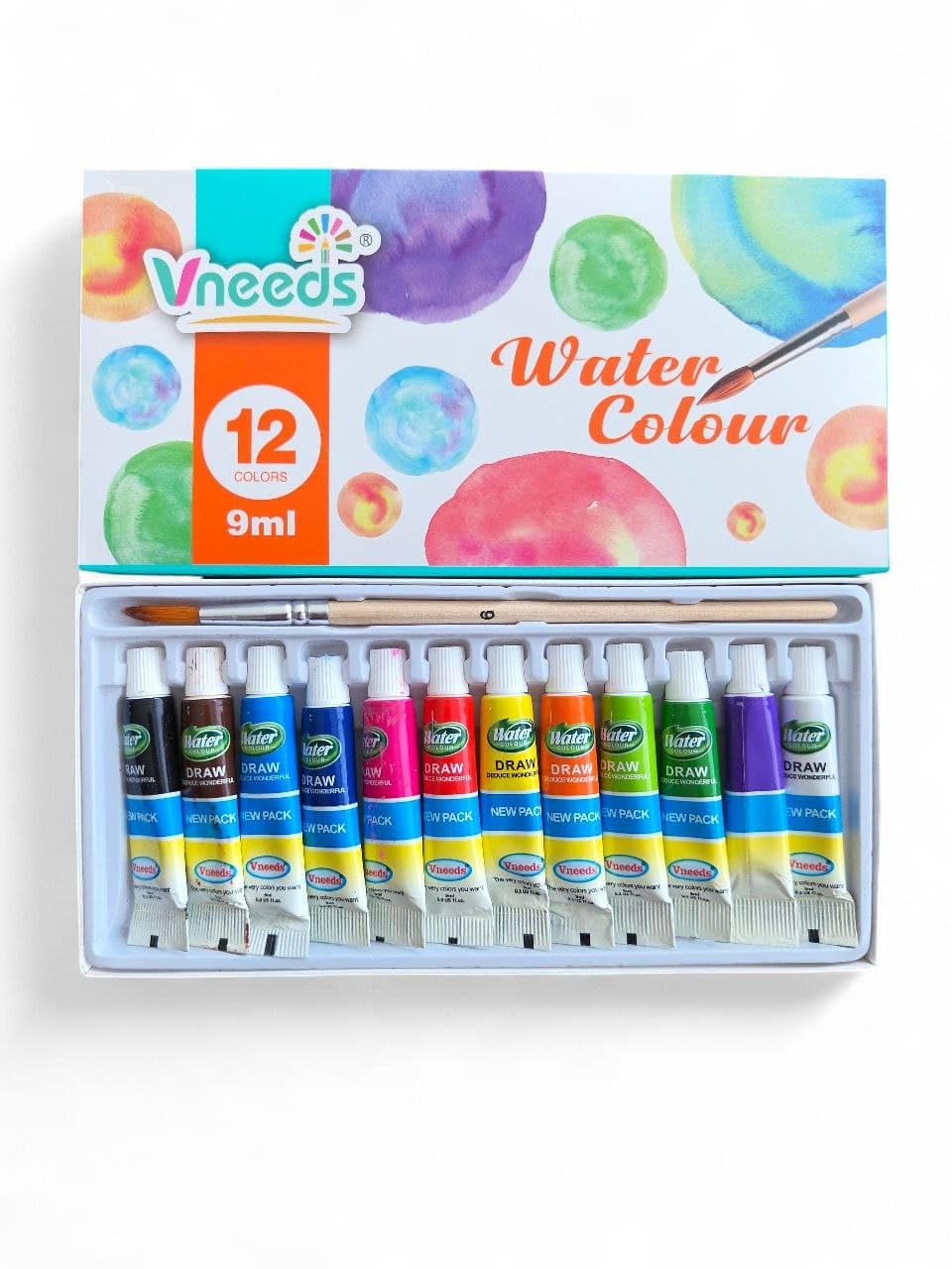Vneeds Watercolor 12 Colors, 9ml, Art.no. V0509