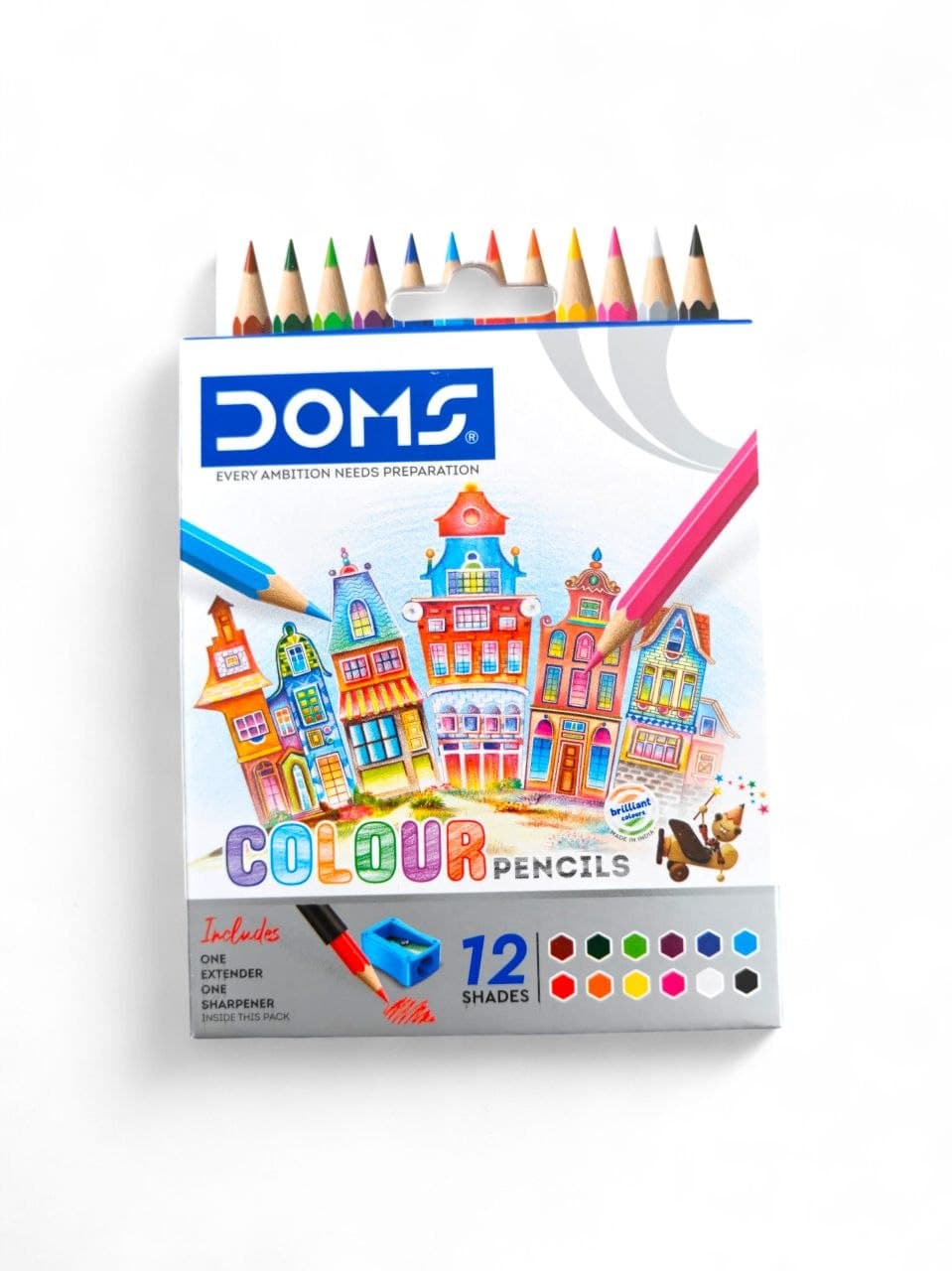 DOMS Colour Pencils 12 Shades 85mm No. 3443