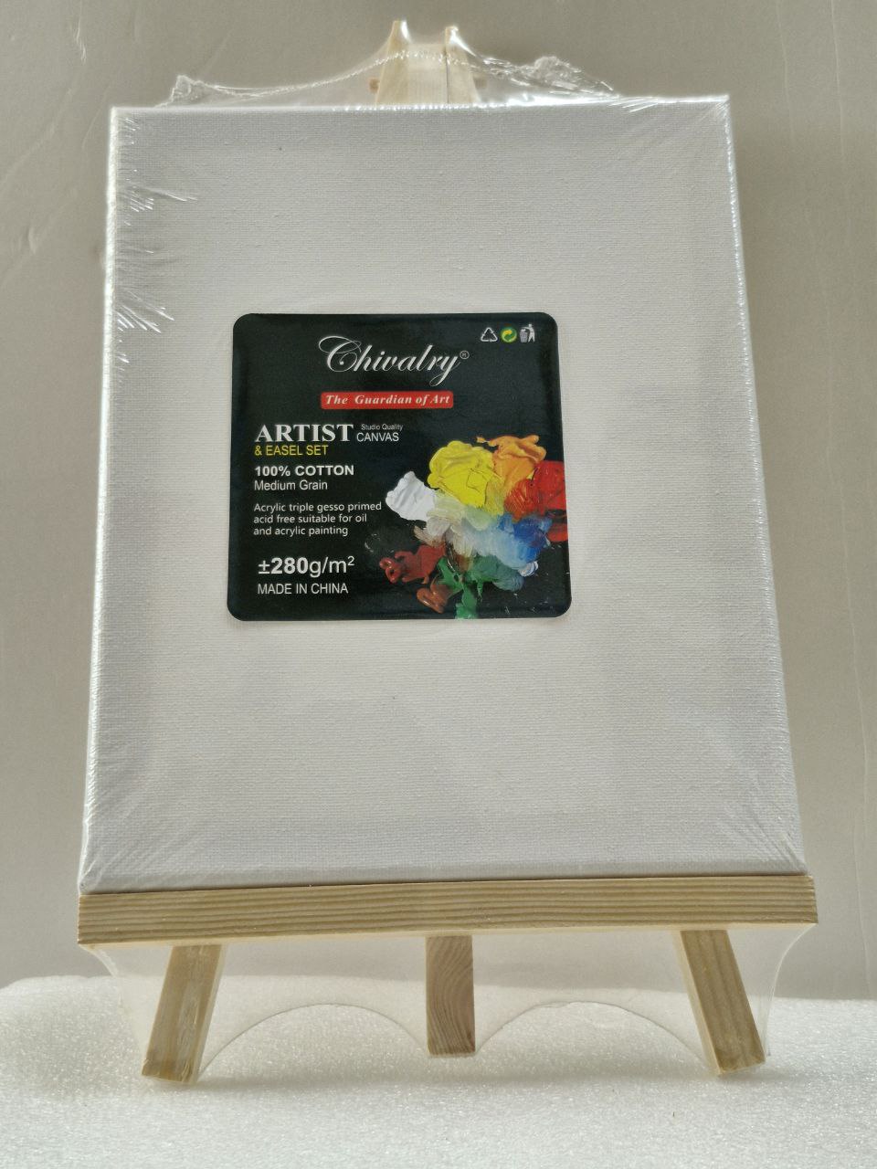Chivalry studio quality canvas & easel set 280g/m2 20x25 cm